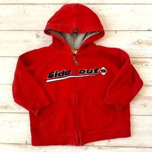 Side Out 4T Boys Red Zip Up Hoodie Sweatshirt Jacket Kids Toddler Size 4
